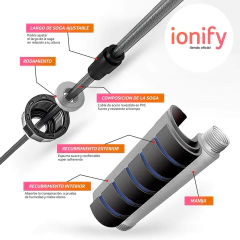 Soga Cuerda Saltar Ionify ForceJump Regulable - Gym Crossfit Boxeo Reforzada - tienda online