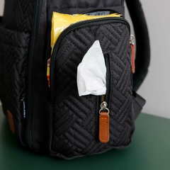 Mochila Maternal Ionify Ur Oxford Negra Cambiador Porta Mamadera