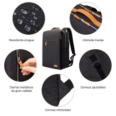 Mochila Ionify Urbana Style Negra Puerto Usb Impermeable en internet