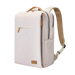 Mochila Ionify Urbana Style Crema Puerto Usb Impermeable