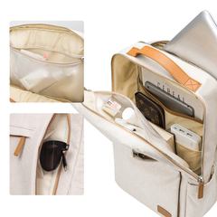 Mochila Ionify Urbana Style Crema Puerto Usb Impermeable - tienda online