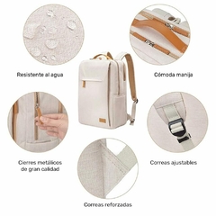 Mochila Ionify Urbana Style Crema Puerto Usb Impermeable en internet