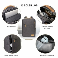Mochila Ionify Urbana Style Gris Puerto Usb Impermeable - Ionify | Tienda oficial