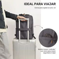 Imagen de Mochila Ionify Urbana Style Gris Puerto Usb Impermeable