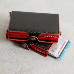 Billetera Ionify Urbana Carbon Red con Gatillo y Protección RFID - comprar online