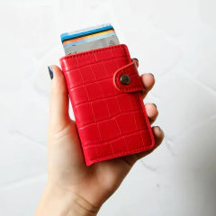 Billetera Ionify Urbana W con Gatillo y Protección RFID Croc Roja - tienda online