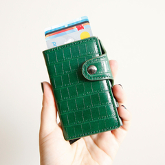 Billetera Ionify Urbana W con Gatillo y Protección RFID Croc Verde - tienda online