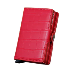 Billetera Doble Ionify Urbana W XL con Gatillo y Protección RFID Croc Roja - comprar online