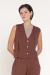 BLUSA PREGA COLETE LINHO CAFÉ - buy online