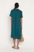 CHEMISE DEGRAU MIDI LINHO VERDE GARRAFA - Min Rj