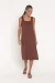 VESTIDO MIDI DEGRAU LINHO CAFÉ on internet