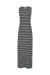 Vestido Longo Canelado sem Manga Listras Finas - Preto/branco - comprar online