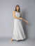 Vestido Longo Canelado Sem Manga - Cinza Mescla - comprar online