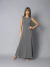Vestido Longo Canelado sem Manga - Cinza Chumbo - loja online