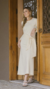 Vestido Midi em Moletinho Faixa Solta - Creme - comprar online
