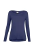 Blusa Decote Canoa Manga Longa - Azul Marinho