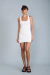Vestido Curto Canelado - Off White - comprar online
