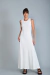 Vestido Longo Canelado Sem Manga - Off White - comprar online