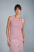 Vestido Longo Canelado Sem Manga Listras Finas - Branco/Vinho - Too Basic