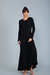 Vestido Longo Manga Comprida Canelado - Preto - Too Basic