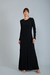 Vestido Longo Manga Comprida Canelado - Preto - comprar online