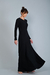 Vestido Longo Manga Comprida Canelado - Preto - loja online
