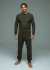 Calça Masculina com Punho na Barra - Verde Musgo - comprar online