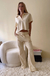 Blusa Polo Manga Curta - Creme - loja online