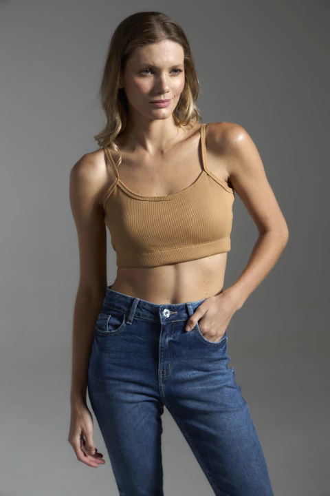 Top Canelado - Caramelo - comprar online