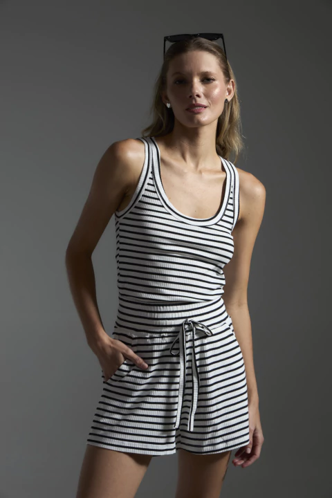 Short Listras - Branco/Preto - comprar online