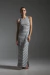 Vestido Longo Canelado Sem Manga Listras Finas - Branco/Preto - comprar online
