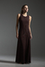 Vestido Longo Canelado sem Manga - Dark Brown - Too Basic