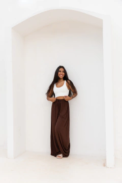 Pantalona Marrom - Sem Fenda