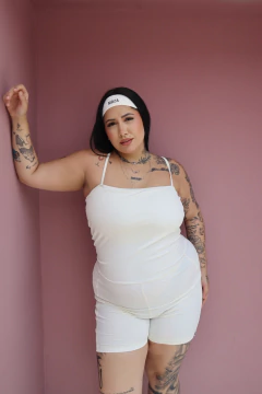 Imagem do Macaquinho Recortado Off White