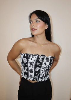 Top Faixa Estampado Lastec - Ondas