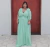Vestido longo plus size menta/ tifanny detalhe de laço na manga com brilho na internet
