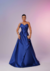 vestido longo azul royal de chic, chic, tomara que caia, com detalhes (fashionista) - comprar online