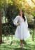 vestido midi para noiva no civil , com rendas e tule, de manga longa (Bridgerton) - comprar online