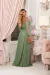 Imagem do Vestido longo de lurex com manga verde oliva