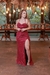 Vestido Longo de lurex Fucsia com Fenda (She) na internet