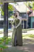 Imagem do Vestido longo verde musgo/oliva um ombro só ( onon)
