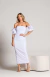Vestido Midi Branco Com Detalhes Delicado de Rosas na Manga - loja online