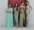 Vestido longo plus size menta/ tifanny detalhe de laço na manga com brilho - comprar online