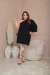 Vestido midi preto, um ombro só elegante plus Size (bubu) - loja online