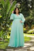 vestido longo fluido, verde menta/ tifany - comprar online
