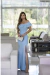 vestido longo neocrepe ombro ombro azul serenity - loja online