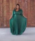 Vestido longo plus size verde esmeralda detalhe de laço na manga com brilho - loja online