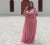 Vestido longo plus size rose detalhe de laço na manga com brilho na internet