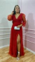 Vestido Longo de Tule vermelho Rô