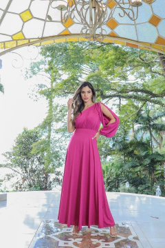 vestido fúcsia de um ombro só (DIVA)